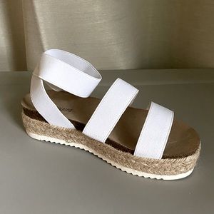White Espadrille Sandals - Size 8.5
